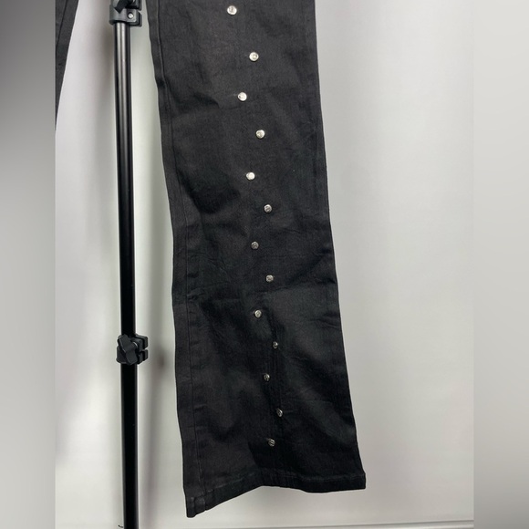 Vintage Milly Jeans Black Studded Y2K  Bell Bottom Flared‎ Denim - Picture 2 of 8